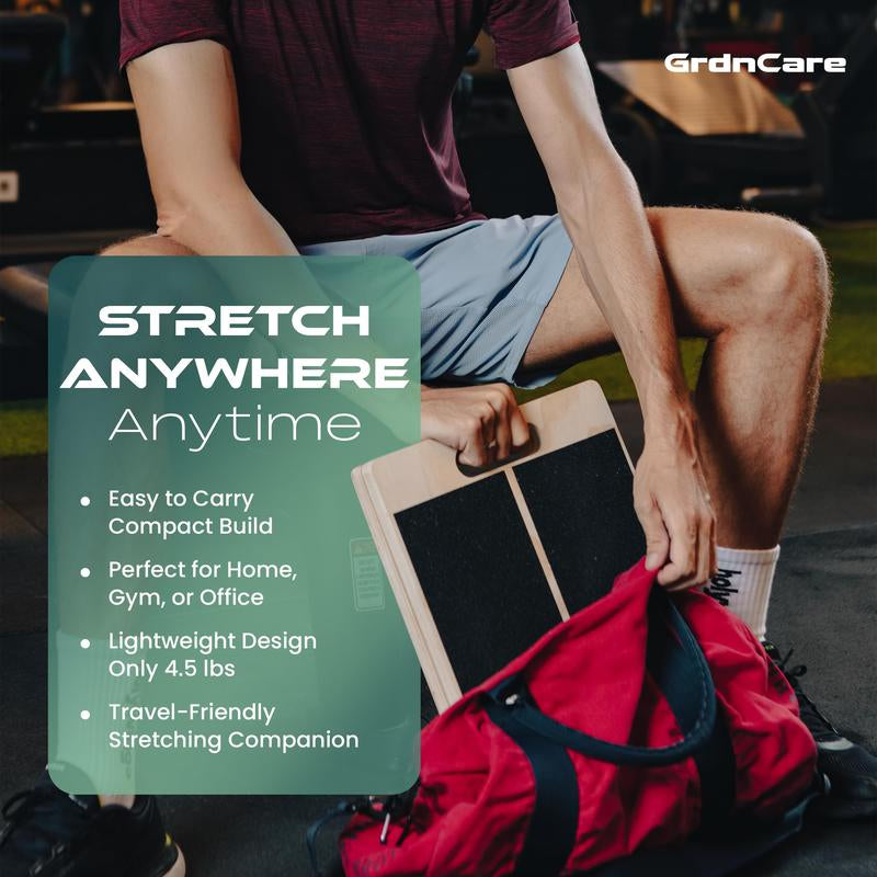 Grdncare Calf Stretcher - Slant Board for Calf Stretching, Wooden, Portable Calf Stretch Board for Physical Support and Reducing Injury Risk