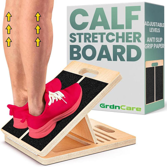 Grdncare Calf Stretcher - Slant Board for Calf Stretching, Wooden, Portable Calf Stretch Board for Physical Support and Reducing Injury Risk