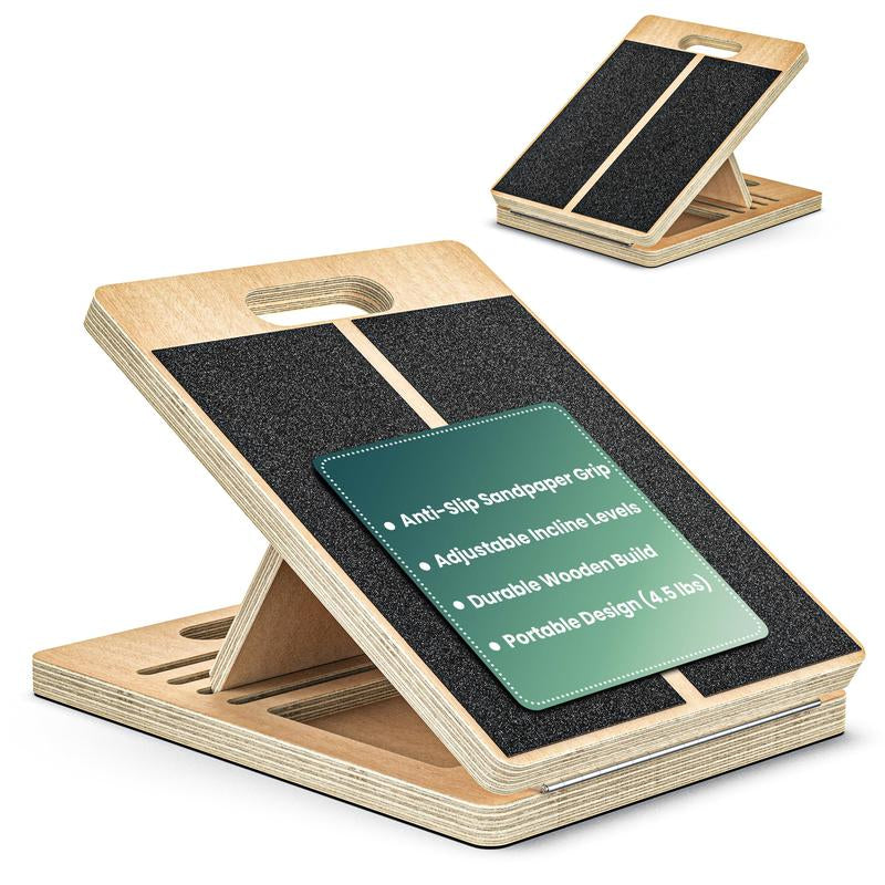 Grdncare Calf Stretcher - Slant Board for Calf Stretching, Wooden, Portable Calf Stretch Board for Physical Support and Reducing Injury Risk